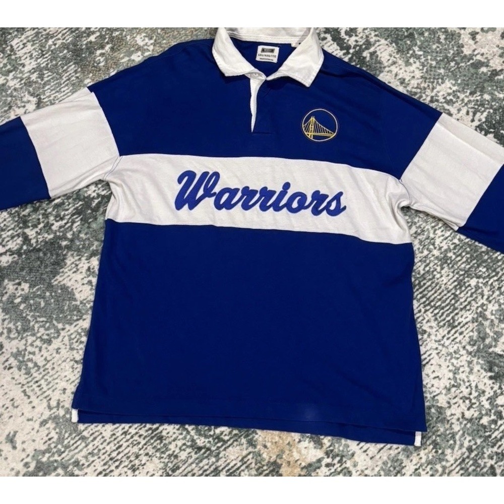 Vintage Tailgate Rare Golden State Warriors Rugby Style Shirt ‎ Men's Size2XL